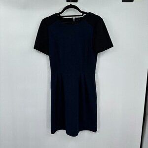 Madewell Womens Dress 4 Navy Blue Short Sleeves Pockets Preppy Classic Casual